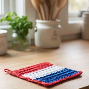 Handmade Waffle Stitch Cotton Dishcloth | Eco-Friendly Kitchen Cloth New